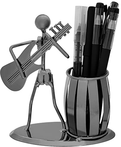 Griwuut Soporte Para Lápices De Guitarra, Soporte Para Lápices De Metal, Organizador De Escritorio, Accesorio Creativo Para Oficina, Regalo Para Profesores