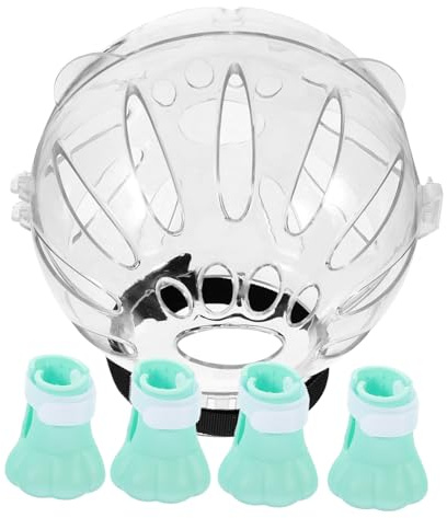 VILLFUL Casco Transpirable para Gatos Protector Ajustable y Transparente 5 Piezas para Recuperación y Aseo Previene Lameduras y Arañazos