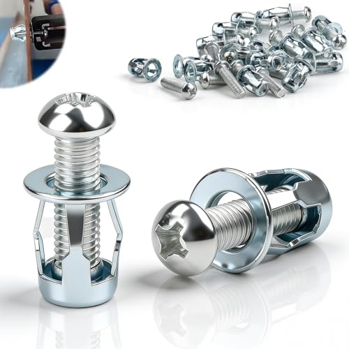 mawmuaw hålighetsplugg metall M6 x 25 mm, 30 st. hålighet metall ankare, jack spår, kronblad expansionsspår, hålighetsplugg tunna fästen håliggankare för ihåliga dörrar väggar tunt järnplåt metallark