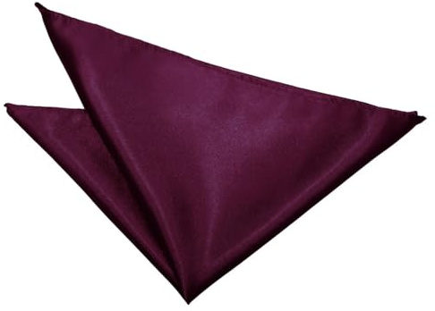 DQT Mens Plain Satin Wedding Suit Pocket Square | Smooth Glossy Finish, 28.5 x 28.5 cm, Suit and Blazer Handkerchief, Business Wear, Groomsmen, Proms and Formal Occasions