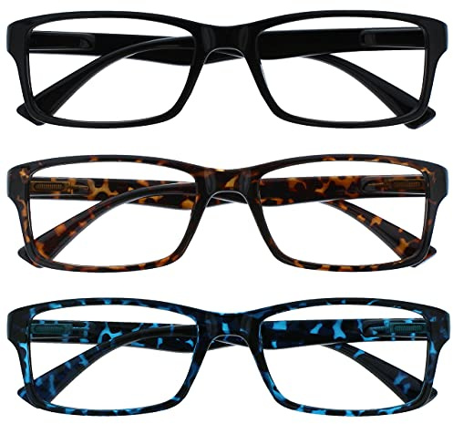 La Compañía Gafas De Lectura Negro Marrón Azul Lectores Valor Pack 3 Hombres Mujeres UVR3092BK_BR_BL +2,50