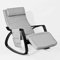 SoBuy Fauteuil a Bascule, Relax Rocking Chair, Chaise a Bascule avec Repose-Pieds, Appui-tête réglables et Poche latérale, Gris FST20-HG