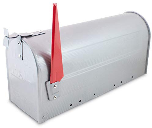Bituxx US Mailbox Amerikanischer Briefkasten Standbriefkasten Wandbriefkasten Letterbox Silber