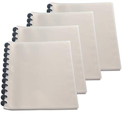 TUKA-i-AKUT [4x] Spiral Sichtbuch PP A4 insgesamt 160 Klarsichthüllen für 320 Blatt (40 Hüllen/Ring-Buch), Solid Ringmappe Präsentations-Ordner aus PP, 4er Set in Grau, TKD8029-grey-4x