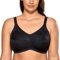 Delimira Women's Wireless Bras Cotton Mastectomy Bras with Pockets Post Surgery Full Cup Comfort Plus Size Everyday Bra Black 38F