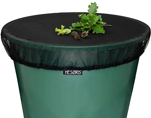 Housse pour Tonneau d'eau/Filet de Protection avec Bande Élastique - Couverture Anti-Moustique & Animaux pour Récupérateur d'eau de Pluie - diamètre 60 cm