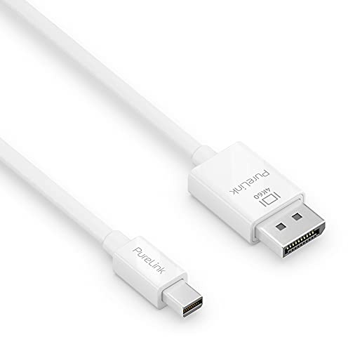 PureLink mini DisplayPort till Displayport 1,3 kabel, 4K Ultra HD 60 Hz, 21,6 GB/s bandbredd, guldpläterade kontakter, 1,50 m, vit