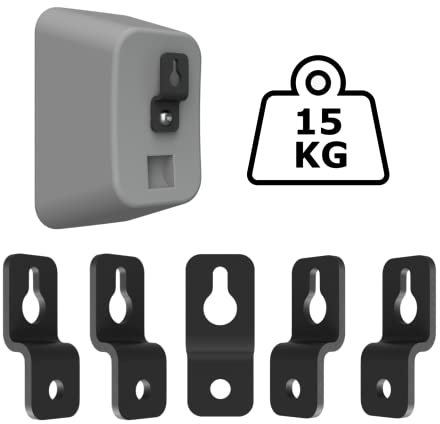 Mars Outpost,nero,universale sottile altoparlante satellitare supporto a parete staffe metalliche,Heavy Duty,M5 M6 UNC 1/4-20 viti,compatibile con la maggior parte delle marche,Confezione da 5