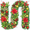 ITMNMNL Guirnalda de Navidad 2,7 Metros Guirnalda Navidad,Guirnalda Escaleras Navidad,Guirnaldas de Navidad,Guirnaldas Navideñas,Guirnalda Navidad Puerta con 50 Luces LED,para Chimenea,Puertas
