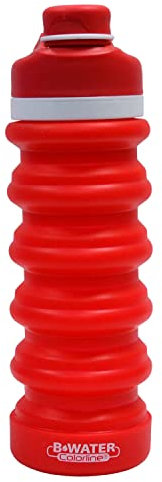 office box B Water Flex Colorline Faltbare Trinkflasche aus Silikon, 550 ml, BPA-/BPS-frei, Korallenrot