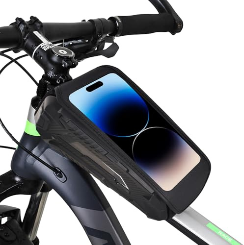 Borsa telaio impermeabile per bicicletta, supporto touch screen per smartphone fino a 7 pollici, borsa mobile per mountain bike e strada