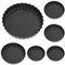 Guanici 6 Stück Obstkuchenform Tarteform mit Hebeboden Tortenboden Backform Rund Tarteform für die Zubereitung von Sahnetorten Schokoladenkuchen Quiche-Muffins Pizza Torten (Schwarz)