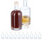 Relaxdays Flaschen zum Befüllen, 12er Set, 500 ml, mit Korken, für Öl, Essig, Schnaps, Likör, Glasflasche, transparent