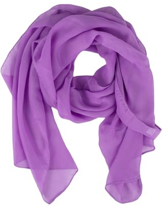 Quhizouy Women's Solid Chiffon Scarf, Soft Sheer Lightweigt Neck Scarves for Wedding Halloween Party (Purple)