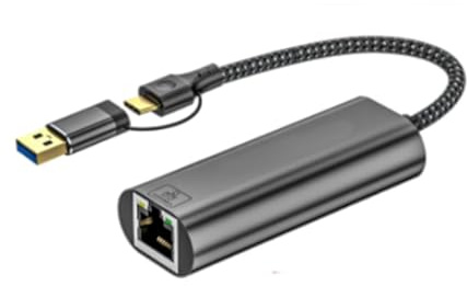 JTQYFI Adaptador Ethernet USB + USB C Red de ordenador Internet Ethernet Dongles para ordenador portátil Accesorios de red de ordenador