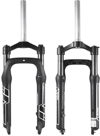 Horquilla de suspensión bicicleta montaña compatible neumáticos 20/26 pulgadas x 4.0 horquilla fat bike de 1-1/8 horquilla recta frenos disco horquilla resorte bicicleta recorrido 100/110 mm(26)