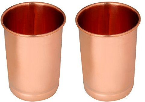 Zap Impex Juego de 2 vasos de cobre puro curación ayurvédica