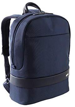 NAVA Design - Zaino Organizzato con Un Scomparto: Porta PC e Porta Tablet, Colore Blu Scuro - Dimensioni 30 x 13.5 x 42 cm