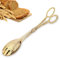 22 cm Vintage -Brotzange, Anti -Slip -Buffet Barbecue Tongs Metall Gold Servierzange für Lebensmittelsalat -Pinzetten -Vorspeisen Clips für Buffet, Partys, Grill, Home Kitchen (Goldene Runde)