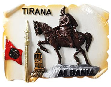 Tirana Albania 3D magnete da frigorifero souvenir regalo, resina fatta a mano Tirana magnete frigorifero collezione decorazione casa e cucina