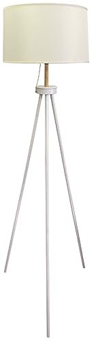 BEL AIR HOME - NAPOLI Lampadaire Trépied 3 Pieds, 1xE-27 (AMPOULE NON INCLUSE) Hauteur 160 CM, Design Elégant et Moderne, Parfait pour Salon, Chambre à coucher, Bureau (BLANC)