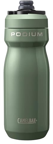Camelbak Podium Insulated Steel 530ml – bike bottle – 18/8 stainless steel – double-walled vacuum insulation – high flow – leak-proof – lightweight – Moss, size: OS