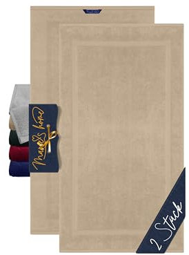 Marie´s Home 2er Pack Badvorleger - Teppich für große Bäder oder Flur 1612.2351, 60 x 110 cm, Stone