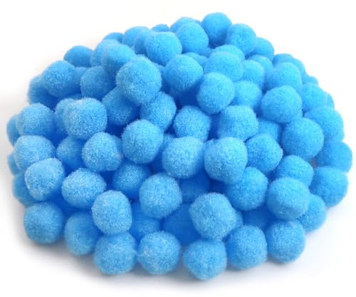 TOAOB 300 pezzi Pom Poms per Lavoretti Blu 2.5cm Mini Pompon Piccoli Pon Pon per Decorazione Festiva Artigianato Creativi Fai Da Te Cucito
