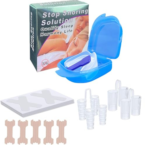 18PCS Anti Snoring Devices, Snoring Aids for Men, Effective Snore Stopper, Comfortable and Reusable Anti Snoring Solution, Portable Snore Guard with Storage Case