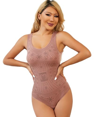 2XK-NOV Body Reductor Mujer Negro, Body Shaper Mujer, Modelos Estampados | Moldeador Cuerpo Reductor Tirantes Anchos, Bodysuit de Suave Control Abdomen (Mide tu cintura antes de ordenar)