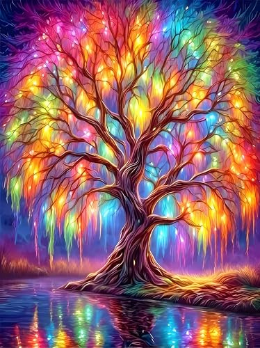 Jazcimdo Diamond Painting, set di immagini per pittura con diamanti 5D, per adulti colorati, fai da te, per la decorazione da parete (30 x 40 cm)
