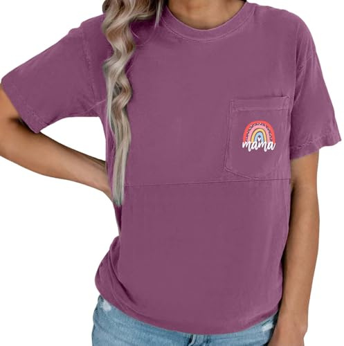 Generisch 2025 - Cómodas camisetas de lactancia para mujer, tops de estilo mamá con cremallera, aspecto desgastado, ropa de maternidad con bolsillo, sudadera con capucha para mujer, morado, L