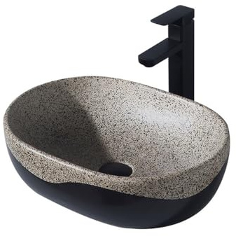 Tocador Lavabo de baño con bordes redondeados a mano, montaje superior for tocador, baño de casa o baño de invitados Moderno