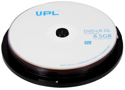 SIBOMTEX 10PCS 215MIN 8X DVD+R DL 8.5GB Blank Disc DVD Disk For Data & Video