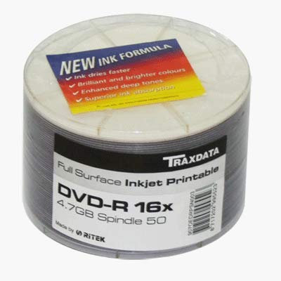 Ritek-Traxdata Fullface Printable 16x 50pk DVD-R