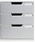Exacompta 325041D Ablagebox Modulo mit 3 Schubladen für DIN A4+ Dokumente. Belastbare Schubladenbox mit hoher Kapazität für mehr Platz stapelbar grau/steingrau