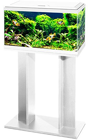 Aquarium Fish Tank with Stand/Filter/LED Lighting 60cm 2ft 58L (White)