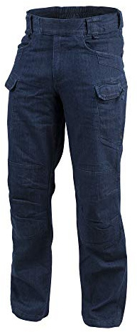 Helikon-Tex UTP Urban Tactical Pantalon Cargo pour Homme - Pantalon Cargo en Denim Stretch - Léger pour l'armée, l'extérieur, la randonnée, l'armée - Pantalon de Travail - Bleu Marine - Taille 36 cm,