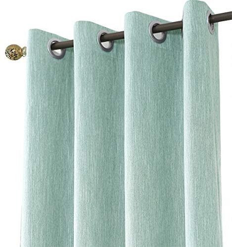 Melodieux 1 Pieza Cortinas Opacas para Salón y Dormitorio Cortinas Termicas Aislantes para Puertas Exteriores, Menta/140x245cm