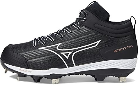 Mizuno Zapatillas de Softball Sweep 6 Mid para Hombre, Negro/Blanco, 43 EU