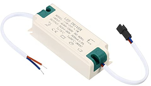 PATIKIL 18-24W 300mA LED Controlador, 2 Paquete AC 85-265V Salida 54-80V DC Macho Conector Constante Corriente Rectificador Transformador Externa Alimentación Fuente