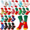 SATINIOR 24 Paar Weihnachten Socken Christmas Socks Lustige Gestrickte Wadensocken Bunte Unisex Weihnachtssocken für Damen Herren Winter