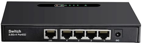 Conmutador de red Conmutador De Red Gigabit For Juegos De Escritorio, Conmutador Ethernet HUB RJ45 De 2500Mbps, 4 Puertos, Conmutación LAN De 1G, 2,5G Funciones de red potentes