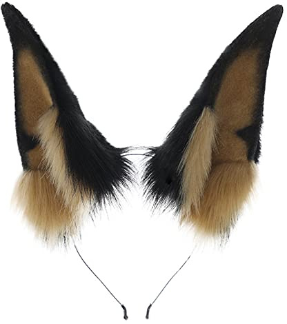 Cosplay Dobermann Oreilles d'animal Bandeau en fourrure fait main pour carnaval fête costume diable