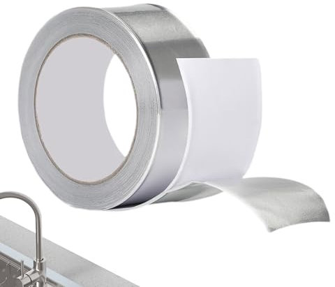 Cinta De Conducto De Aluminio: Cinta De HVAC De Servicio Pesado, Cinta Adhesiva De Alta Temperatura | Cinta De Fijación De Metal Impermeable, Cinta De Aluminio Multipropósito Para Sellar El Horno De A