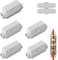 5 Stück Durchgangsverbinder 2 polig 100A 1000V Doppelschrauben Klemmblock für 2,5-16mm² Kabel Hauptleitungsabzweigklemme ABS Gehäuse für Deckenleuchten Schalter Elektroinstallation