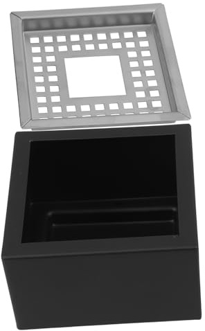 TOPPERFUN Cenicero Grande Cuadrado de Acero Inoxidable Resistente al Viento para Oficina y Hogar, Cenicero de Mesa Funcional Capacidad Amplia para Cenizas, Adecuado para Salón y Escritorio