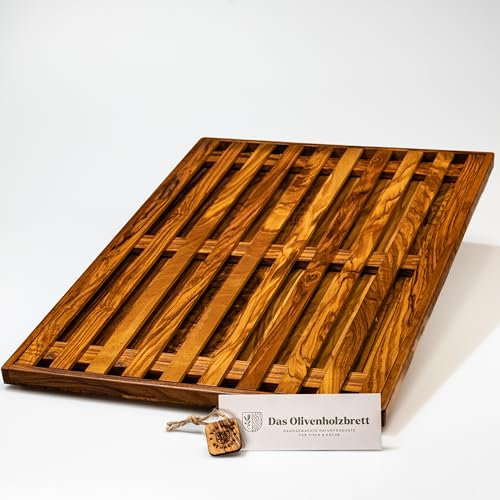 das Olivenholzbrett Planche à Pain avec Récipient en Bois D'Olivier - 31cm Mal 25cm