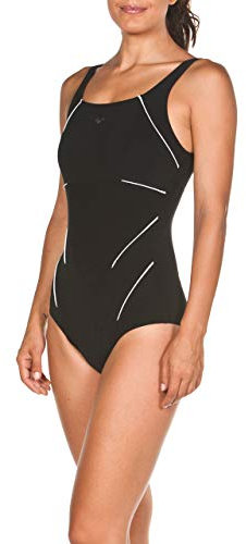 ARENA Jewel Low Einteiliger Badeanzug Damen C-Cup, Figurformender Bodylift Badeanzug, Powermesh-Technologie und Chlorbeständiger Sensitive-Fit-Stoff