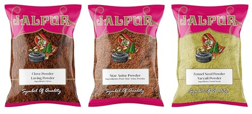 Jalpur Millers Spice Combo Pack – Clove Powder, Star Anise Powder & Fennel Seeds Powder 100g (3 Pack) | Premium Ground Indian Spices for Cooking, Baking & Beverages – Fresh, Aromatic & Pure